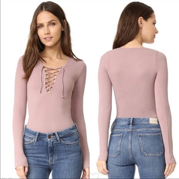 Free People Tops - Intimately Free People Purple Lace Up Long Sleeve